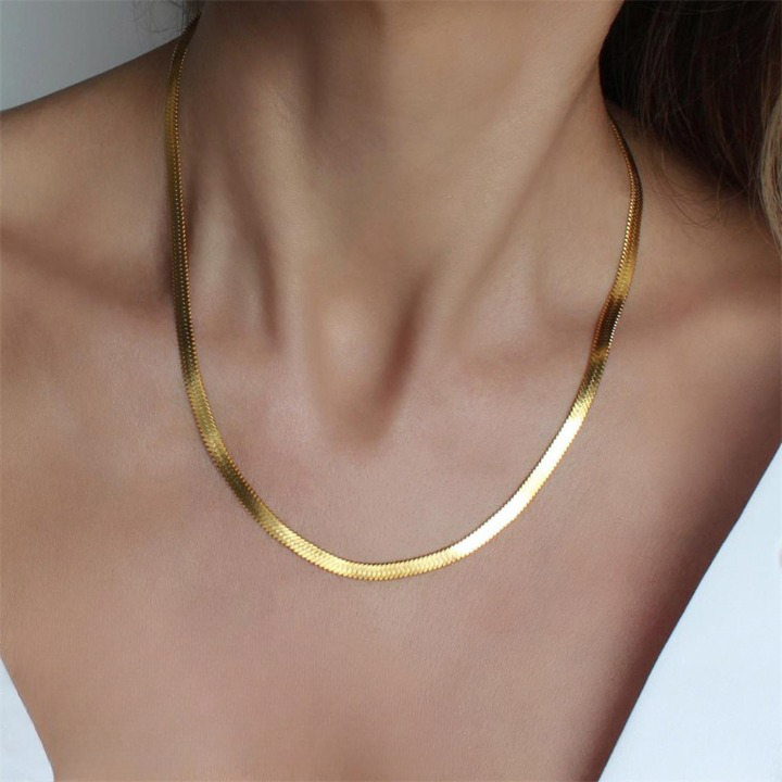 Unisex Chain Herringbone Choker Necklace