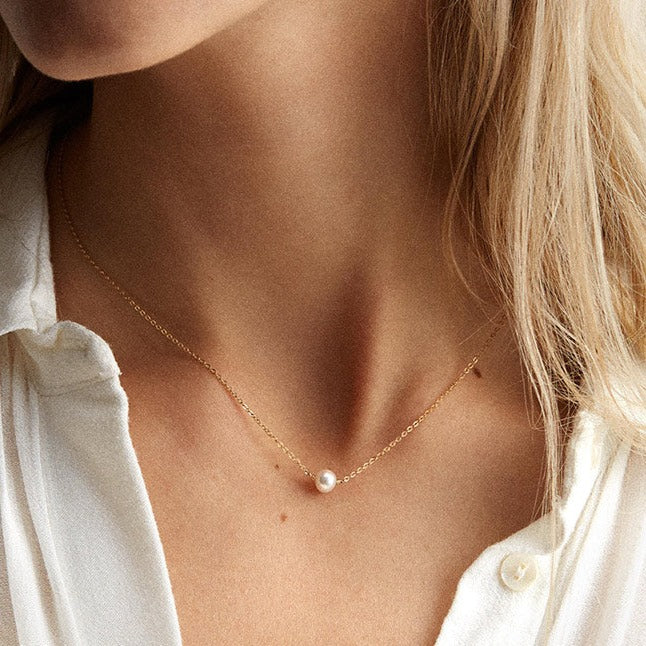 Classic Pearl Chain Choker Necklace