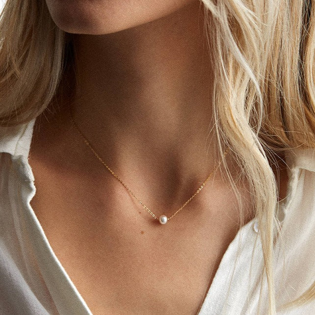 Classic Pearl Chain Choker Necklace