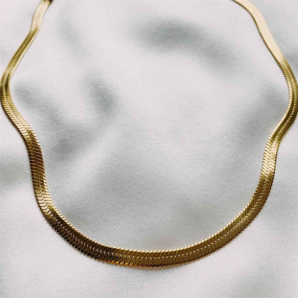 Unisex Chain Herringbone Choker Necklace