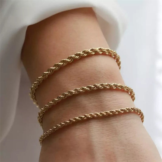 Twisted Rope Chain Stainless Steel Bracelet